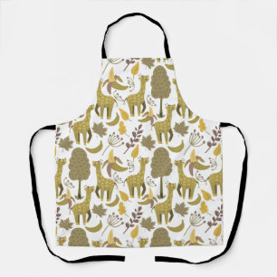 Seamless pattern Giraffe yellow white background Apron