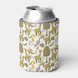 Seamless pattern Giraffe yellow white background Can Cooler