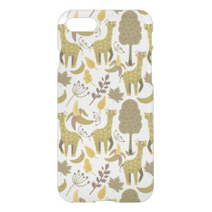 Seamless pattern Giraffe yellow white background iPhone SE/8/7 Case