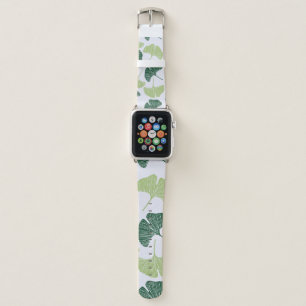 Seamless pattern Green ginkgo biloba  Apple Watch Band