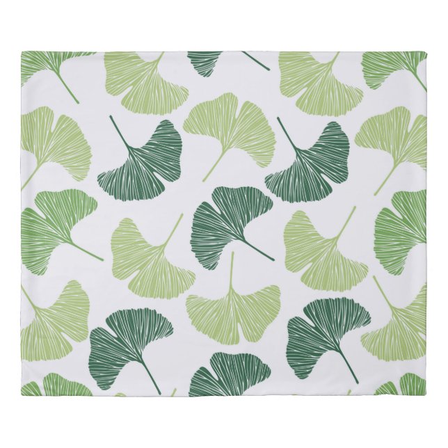 Seamless pattern Green ginkgo biloba  Duvet Cover (Front)