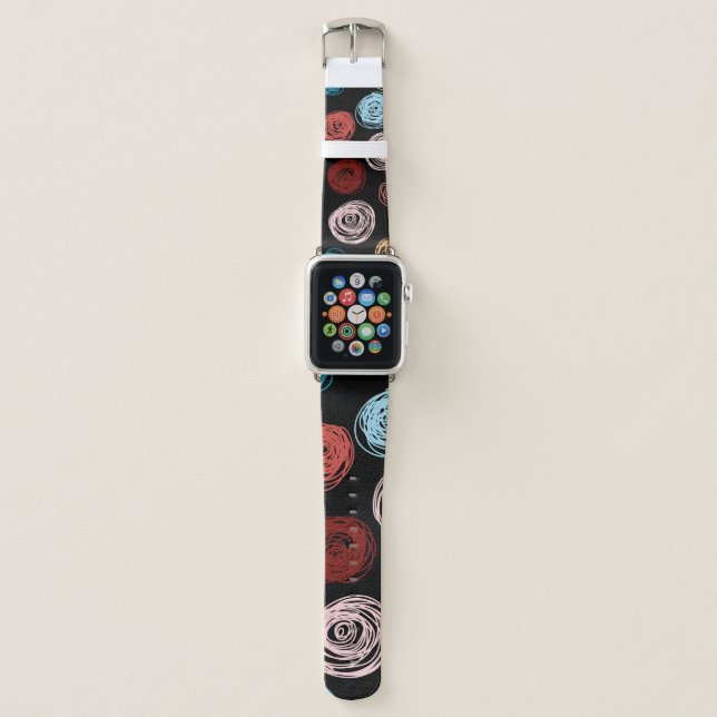 Seamless pattern hand drawn abstract dots. Backgro Apple Watch Band (Front)