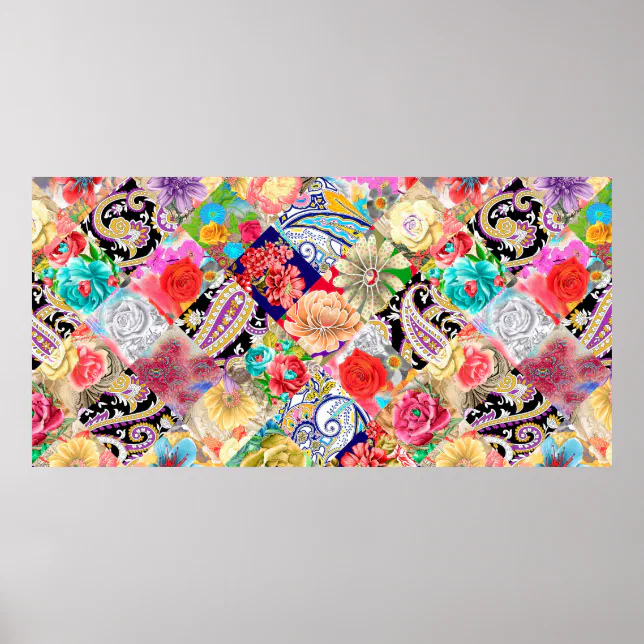 Seamless pattern Hand drawn beautiful Fashion hand Poster | Zazzle
