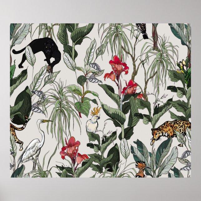 Seamless Pattern Hand Drawn Botanical Illustration Poster (Front)