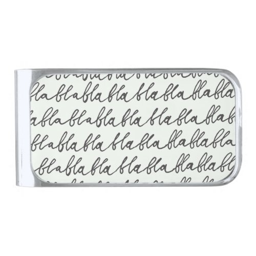 Seamless Pattern Hand Drawn Elements Silver Finish Money Clip
