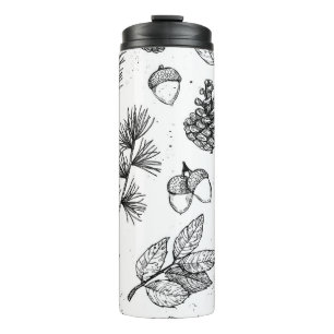Seamless pattern. Hand drawn vintage illustrations Thermal Tumbler