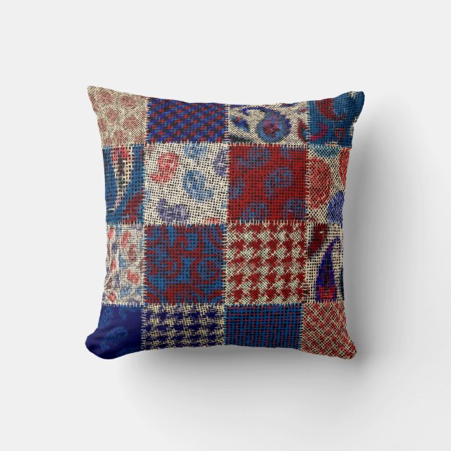 Seamless pattern. Imitation of a patchwork pattern Throw Pillow (Front)
