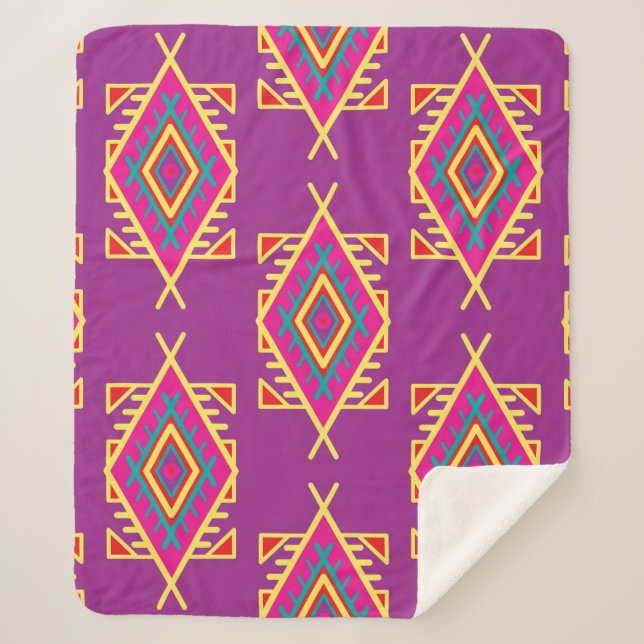 Seamless pattern in boho style. Ethnic ornament. T Sherpa Blanket (Front)