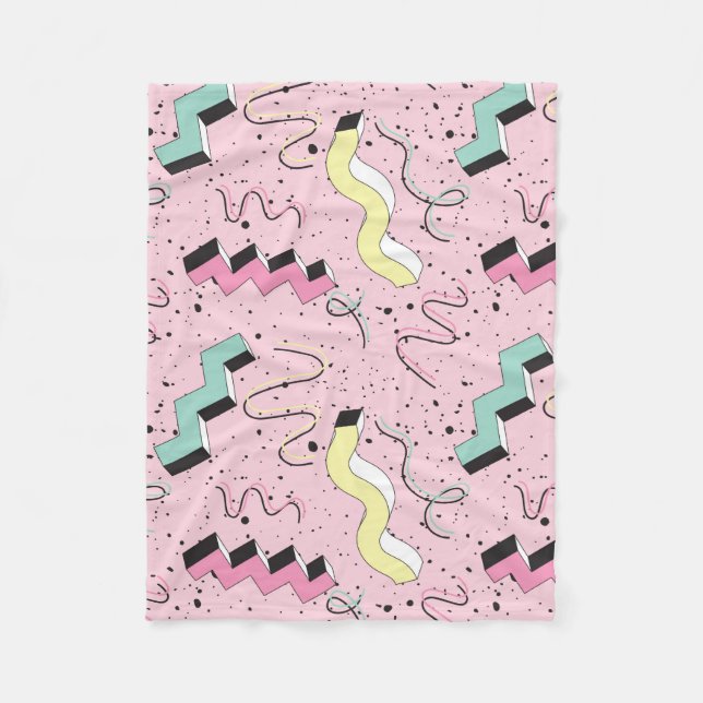 Seamless pattern in bright abstract retro style fleece blanket (Front)
