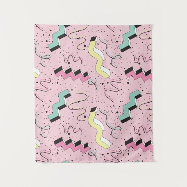 Seamless pattern in bright abstract retro style tapestry (Front)