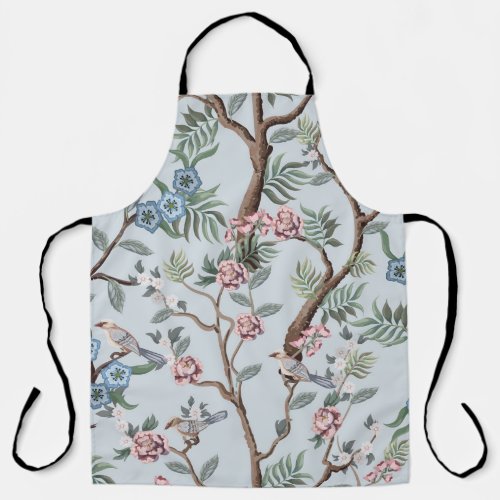 Seamless pattern in chinoiserie style with peonies apron