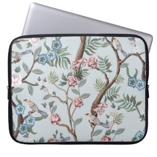 Seamless pattern in chinoiserie style with peonies laptop sleeve