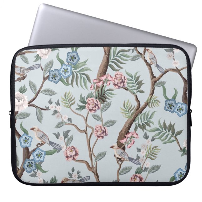 Seamless pattern in chinoiserie style with peonies laptop sleeve (Front)