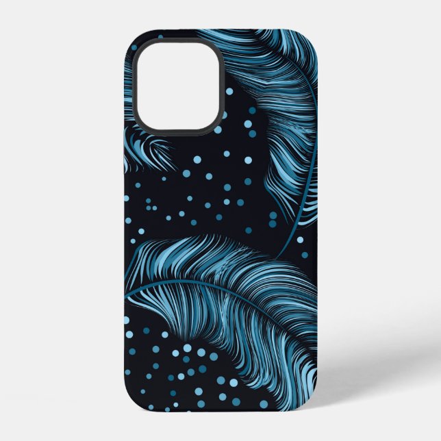 Seamless pattern, infinite texture. dark feather b iphone case (Back)