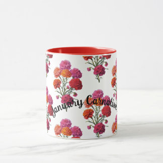Seamless Pattern January Carnations Coffee Mug