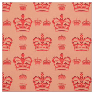 Seamless Pattern King's Crowns Of Red Color Fabric
