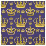 Seamless Pattern King's Crowns Of Yellow Color Fabric