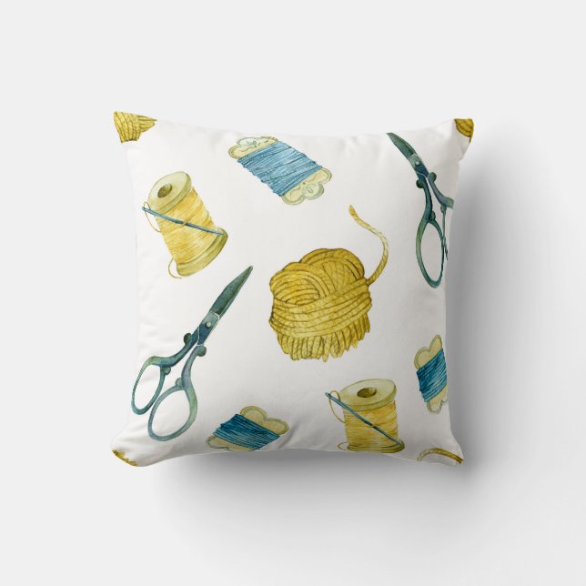 Seamless pattern knitting throw pillow (Front)