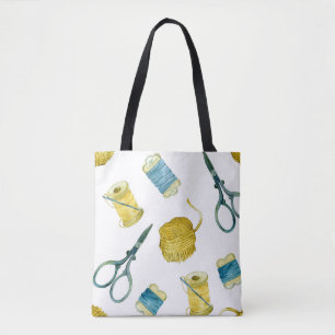Seamless pattern knitting tote bag