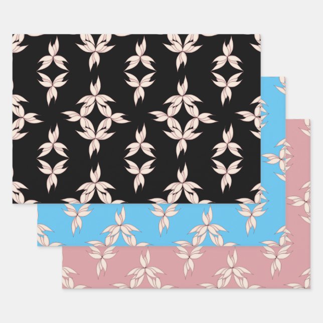 Seamless pattern Lilies Wrapping Paper Sheets (Set)