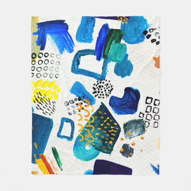 Seamless pattern made by hand drawn paint strokes. fleece blanket (Front)