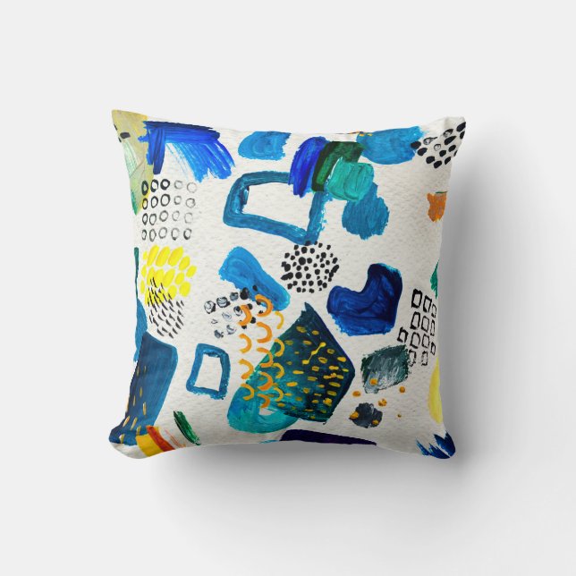 Seamless pattern made by hand drawn paint strokes. throw pillow (Front)