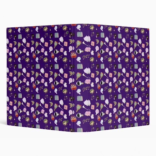 Seamless pattern magic elements and creatures   3 ring binder (Background)