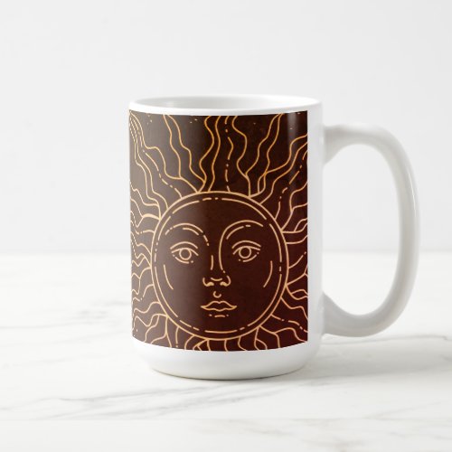 Seamless Pattern Magical Elements Linear Style Coffee Mug