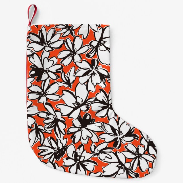 Seamless pattern material of an abstract flower,  small christmas stocking (Front)