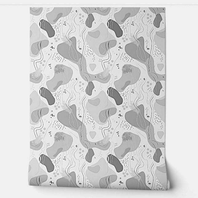 Seamless Pattern Memphis Style Design, white Backg Wallpaper (Unrolling)