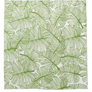Seamless pattern Monstera leaves background. Flora Shower Curtain
