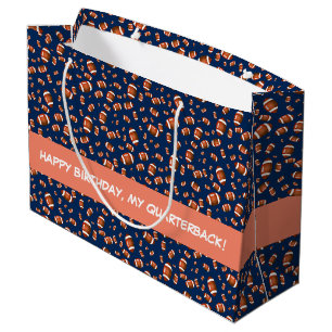 Seamless Pattern Of American Football Balls Large Gift Bag