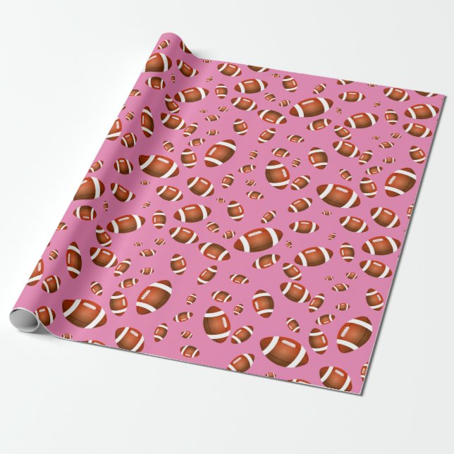 Seamless Pattern Of American Football Balls Wrapping Paper (Unrolled)
