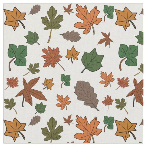 Seamless Pattern Of Autumn Leaves In The Air Fabric