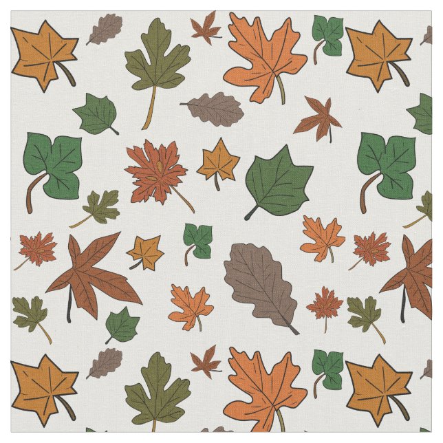 Seamless Pattern Of Autumn Leaves In The Air Fabric (Close Up)