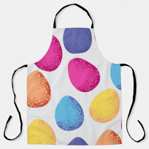 Seamless pattern of colorful Easter eggs on white Apron