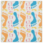Seamless Pattern Of Colorful Human Footprints Fabric