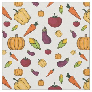 Seamless Pattern Of Colorful Vegetables Fabric