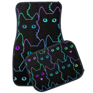 seamless pattern of cute cat silhouettespattern,se car floor mat
