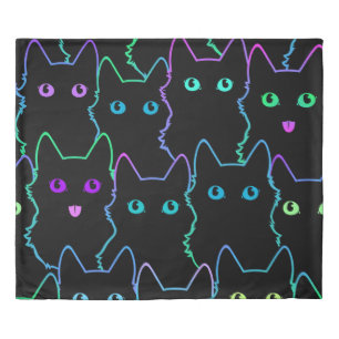 seamless pattern of cute cat silhouettespattern,se duvet cover