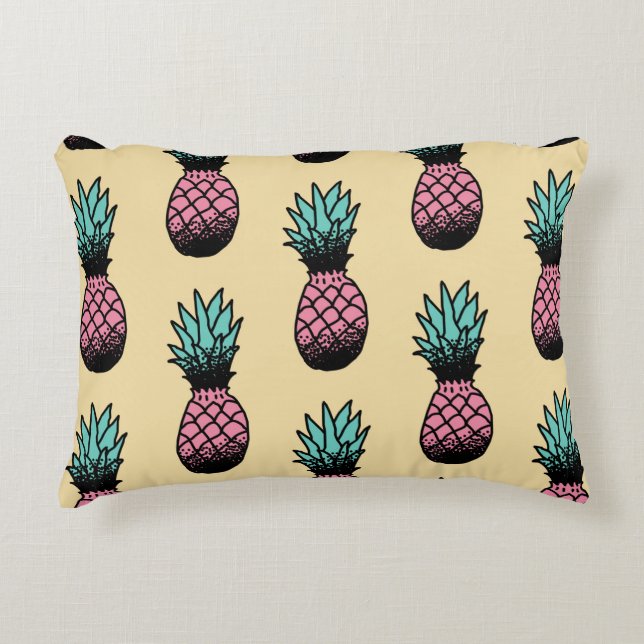 Seamless pattern of cute hand drawn pineapple accent pillow (Front)