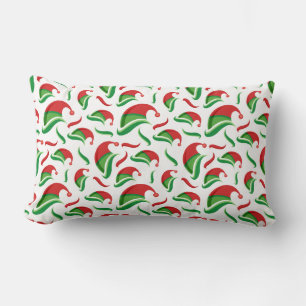 Seamless pattern of elf costume hats lumbar pillow