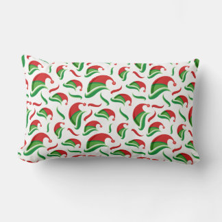 Seamless pattern of elf costume hats lumbar pillow