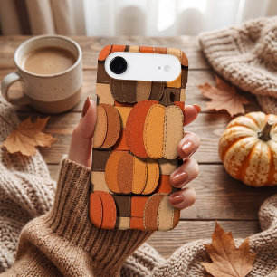 Seamless pattern of faux patchwork pumpkin iPhone 17 air case