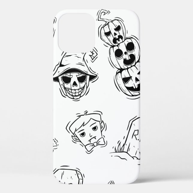Seamless pattern of halloween icons with hand draw Case-Mate iPhone case (Back)