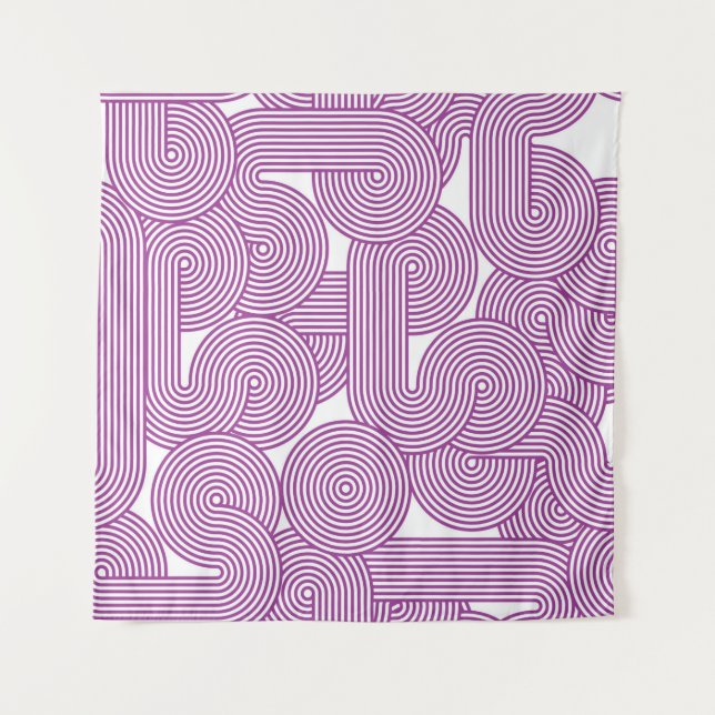 Seamless pattern of modern linear circles tapestry (Front)