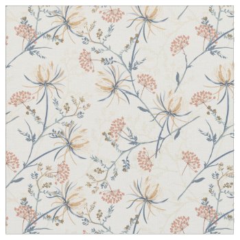Seamless Pattern Of Oriental Blooming Flower Fabric by Pick_Up_Me at Zazzle