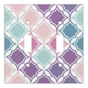 Seamless pattern of pastel colored geometric shape light switch cover