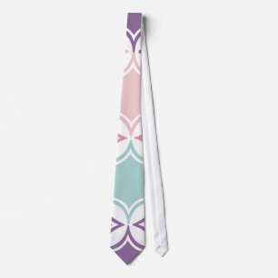 Seamless pattern of pastel colored geometric shape neck tie