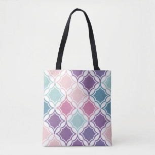 Seamless pattern of pastel colored geometric shape tote bag